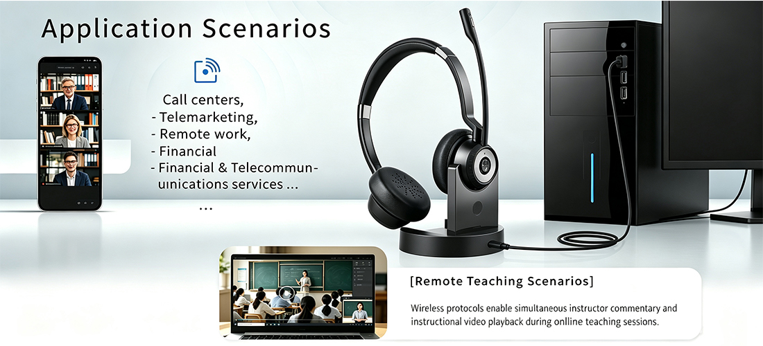 BT308 PRO Series Dual Mode Wireless Headset with Mic for PC and Mobile