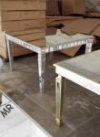 Square Mirrored Dining Table For Rent 39 Inches Solid Painting Wood Legs