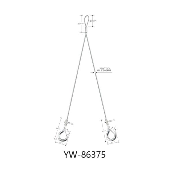 Double Mini Hook End Galvanized Steel Security Cable With Two Legs YW86375