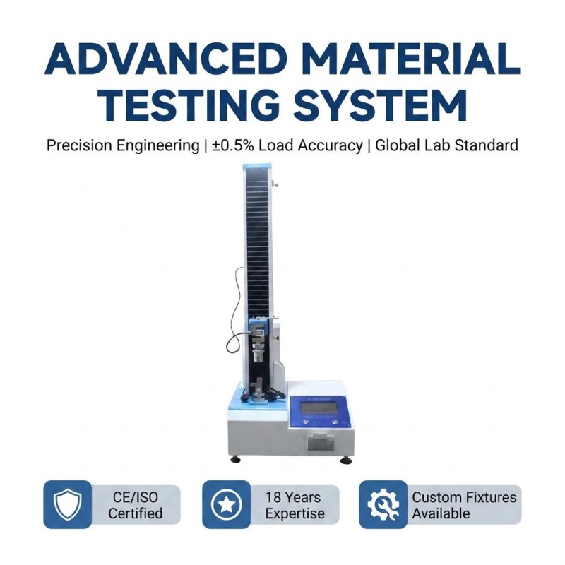 Touch Screen Single Column Tensile Tester Vertical Compression Bending Test Equipment for Packaging Bag Label