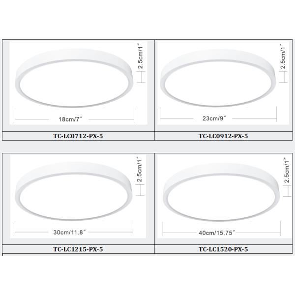 ETL LED ceiling light fitting - front view