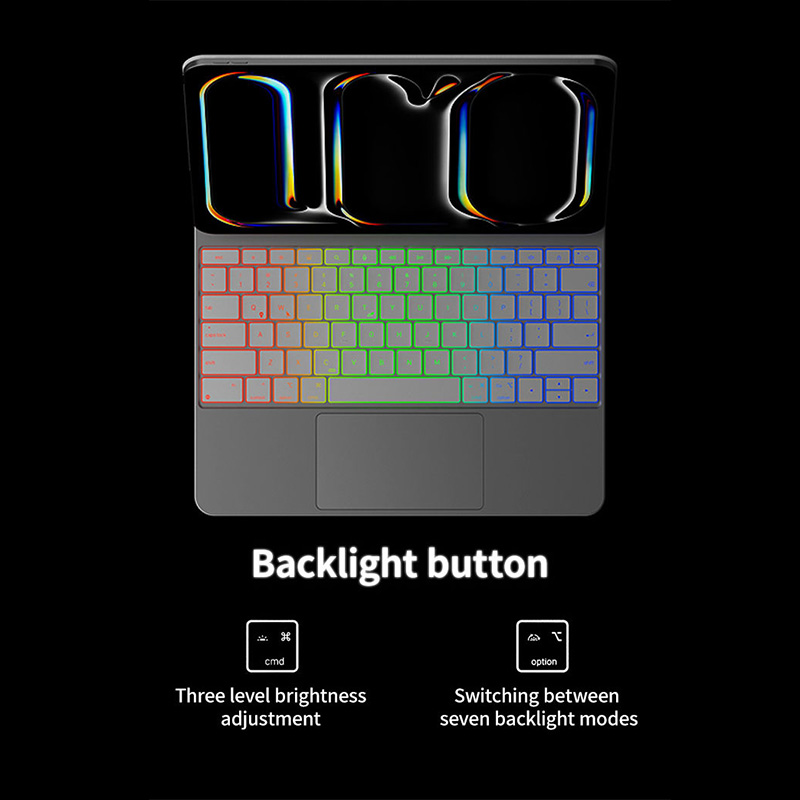 Support Customized Luxury Magnetic Keyboard Case 2400Gs Strong Magnet Portable Trackpad Keyboard Cover for iPad Pro 13" M4 2024