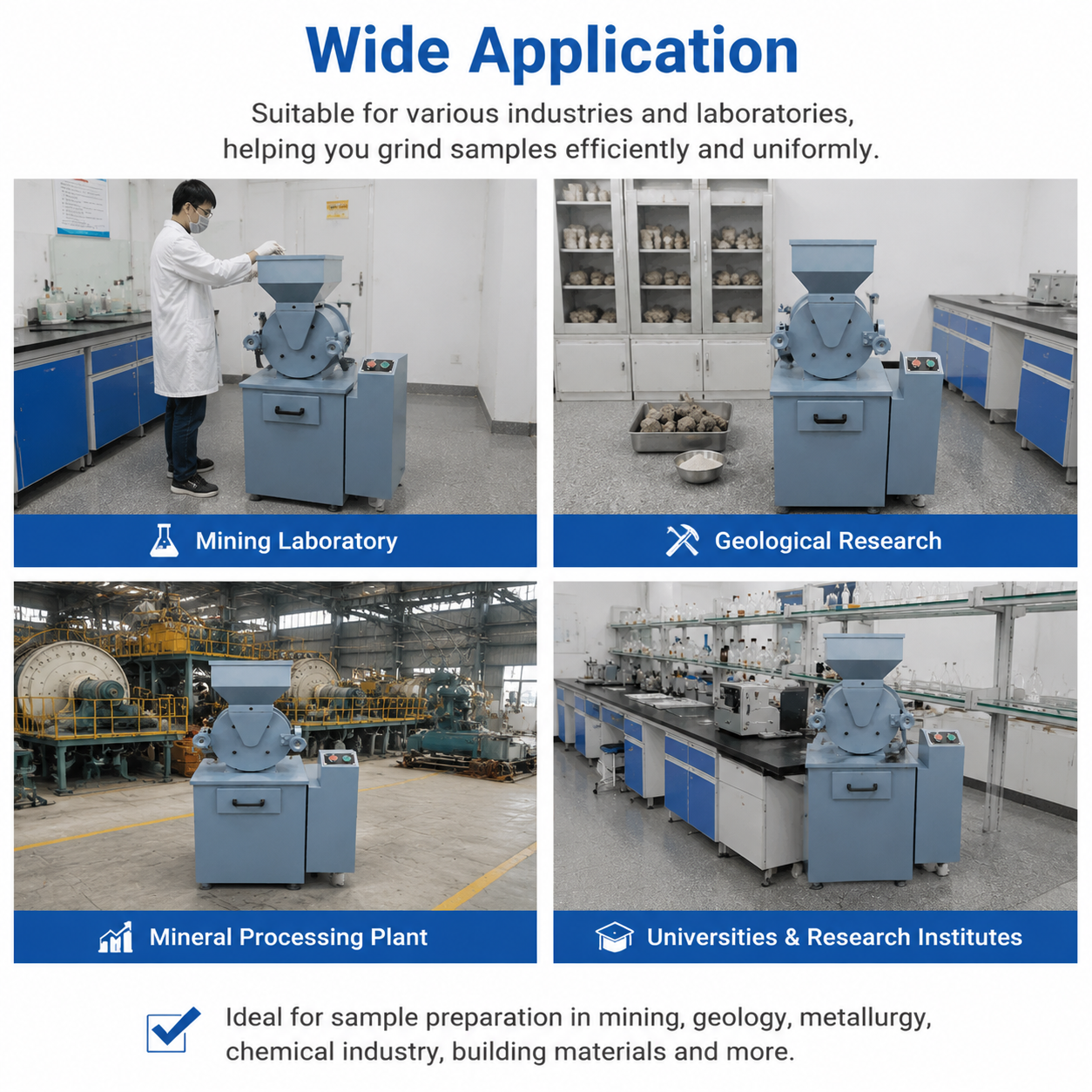 Φ200 Environmental Protection Disc Pulverizer Laboratory Grinding Machine for Mineral Sample Preparation