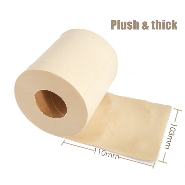 Customized Logo 3-Layer Soft Bamboo Premium Toilet Paper Environmentally Friendly Commercial Roll 2-Layer Panda Pattern Plain