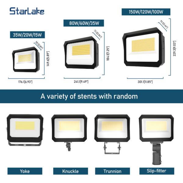 Outdoor LED Flood Light With Photocell High Lumen 140LM/W 100W 120W 150 Watt For Parking Lot Facade Lighting