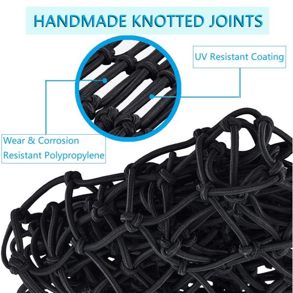 4x6FT Deluxe Cargo Carrier 5mm Latex Core Rooftop Cargo Net With Hooks