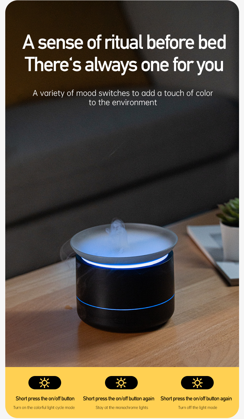 Atmosphere Decoration Delicate Mist Automatic Shutdown Colorful Bedroom Home Aromatherapy Essential Oil Diffuser of Best Gift