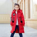 Bilemi Long Hooded Outerwear Kids Down Jacket Winter Jacket For Girls