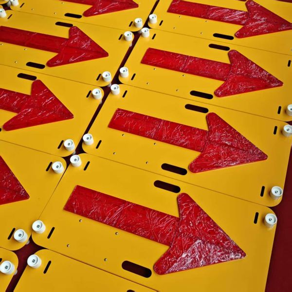 Rechargeable LED Arrow Board in use