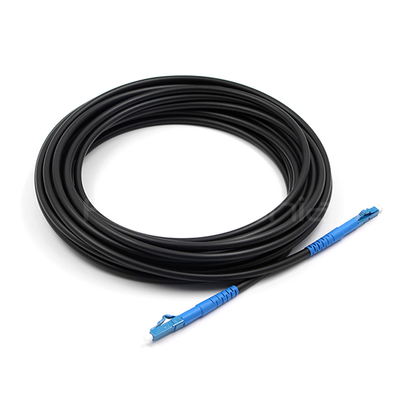 Black Singlemode 9/125 OS2 Fiber Patch Cable , LSZH Armored Fiber Cable