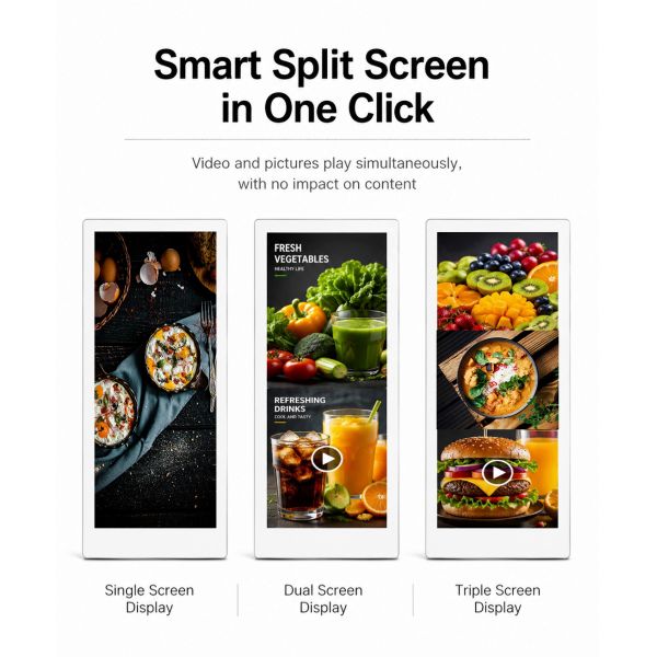 10.1" Elevator Advertising Player Wall Mounted Digital Signage Android WiFi Split Screen LCD Lift Monitor OEM