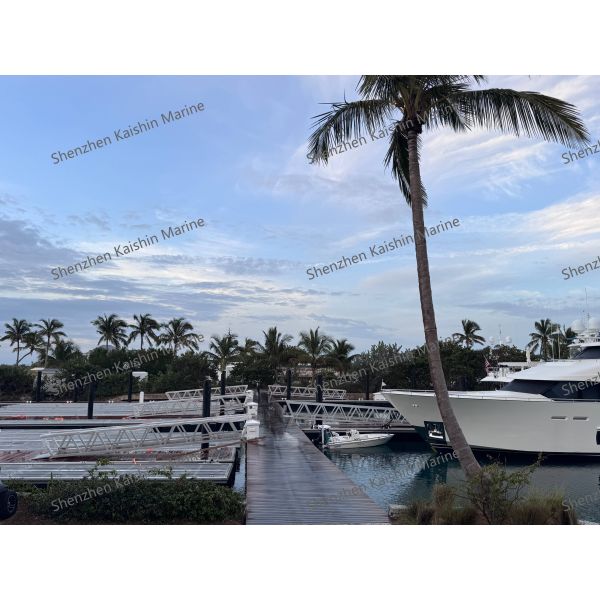 Customizable UV and Saltwater Resistant Floating Dock Pontoon with Easy Assembly for Marinas and Boat Mooring