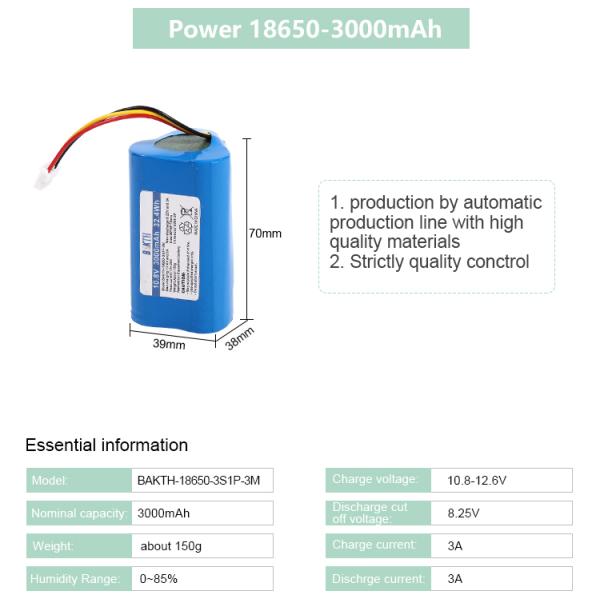18650 3S 10.8V 3000mAh Rechargeable Lithium Ion Battery Pack for Electric Scooter/Car/Toy