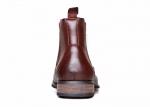 Brown Mens Leather Dress Boots Chelsea Ankle Martin Boots For Riding Motorcycle