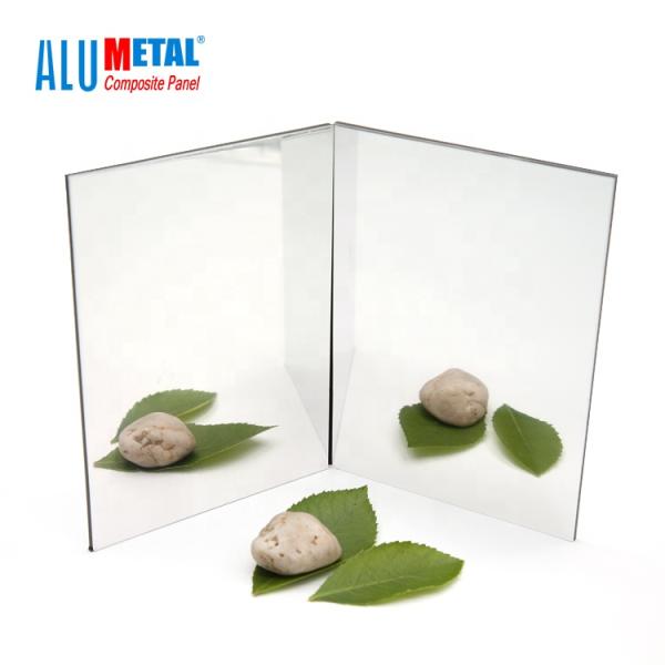 1220 X 2440mm Golden B1 Aluminium Composite Mirror Sheet 0.5 Mm Thick HDPE Core