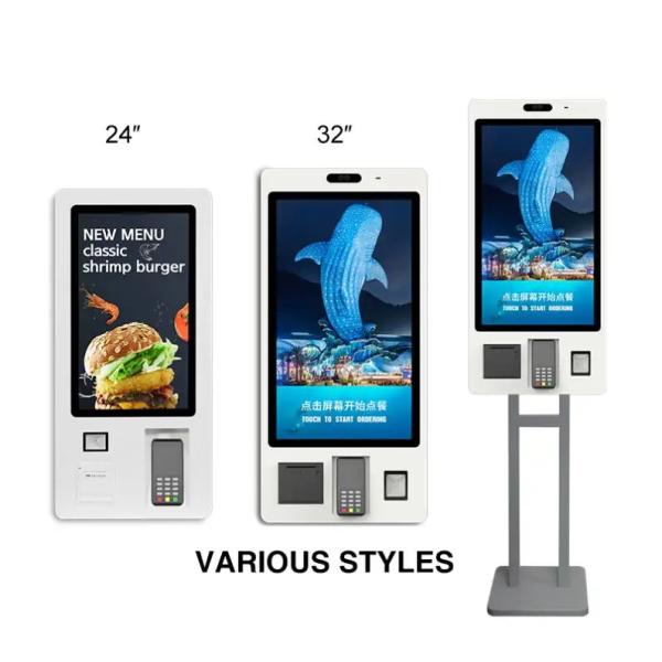 Touch Screen Self Ordering Kiosk Checkout Payment Terminal For Restaurant Supermarket