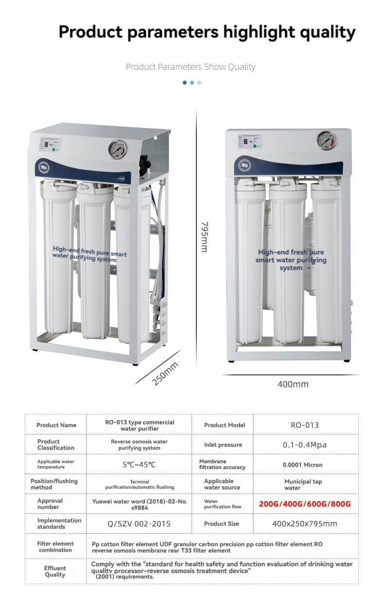 Industrial Home Reverse Osmosis Water Filter RO System 200L/Hour 10KW