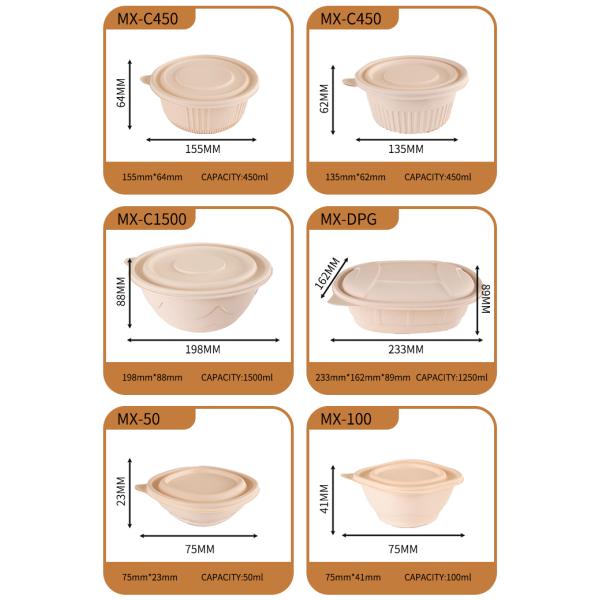 Disposable Convenient Biodegradable Tableware Containers Outdoor Use And Gatherings