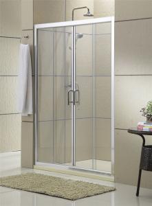 Buy cheap Clear Tempered Glass Double Sliding Shower Doors with F Shape Stainless Steel Handle product