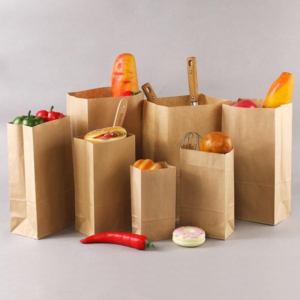 Kraft Biodegradable Disposable Tableware Candy Paper Bag Without Handle BSCI