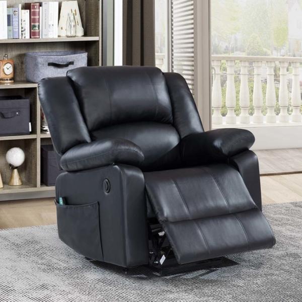 Power Lift Recliner Chair with Adjustable Massage Function & Heating System, Black Faux Leatherette