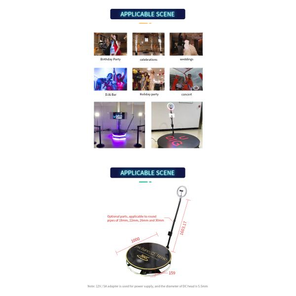 Diameter 80cm 100cm 360 Camera Rotation Selfie Photo Booth Vending Machine