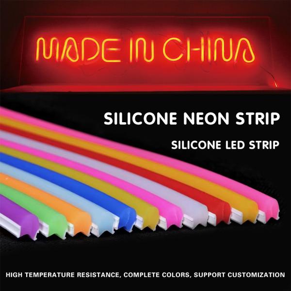 Multiple Colors Silicon Material DC12V Waterproof Led Neon Flex Strip Flexible Neon Silicone Neon Lights Strip