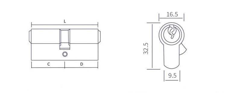 Zinc Alloy Cylinder Lock Silver 70mm Barrel Lock Custom Size