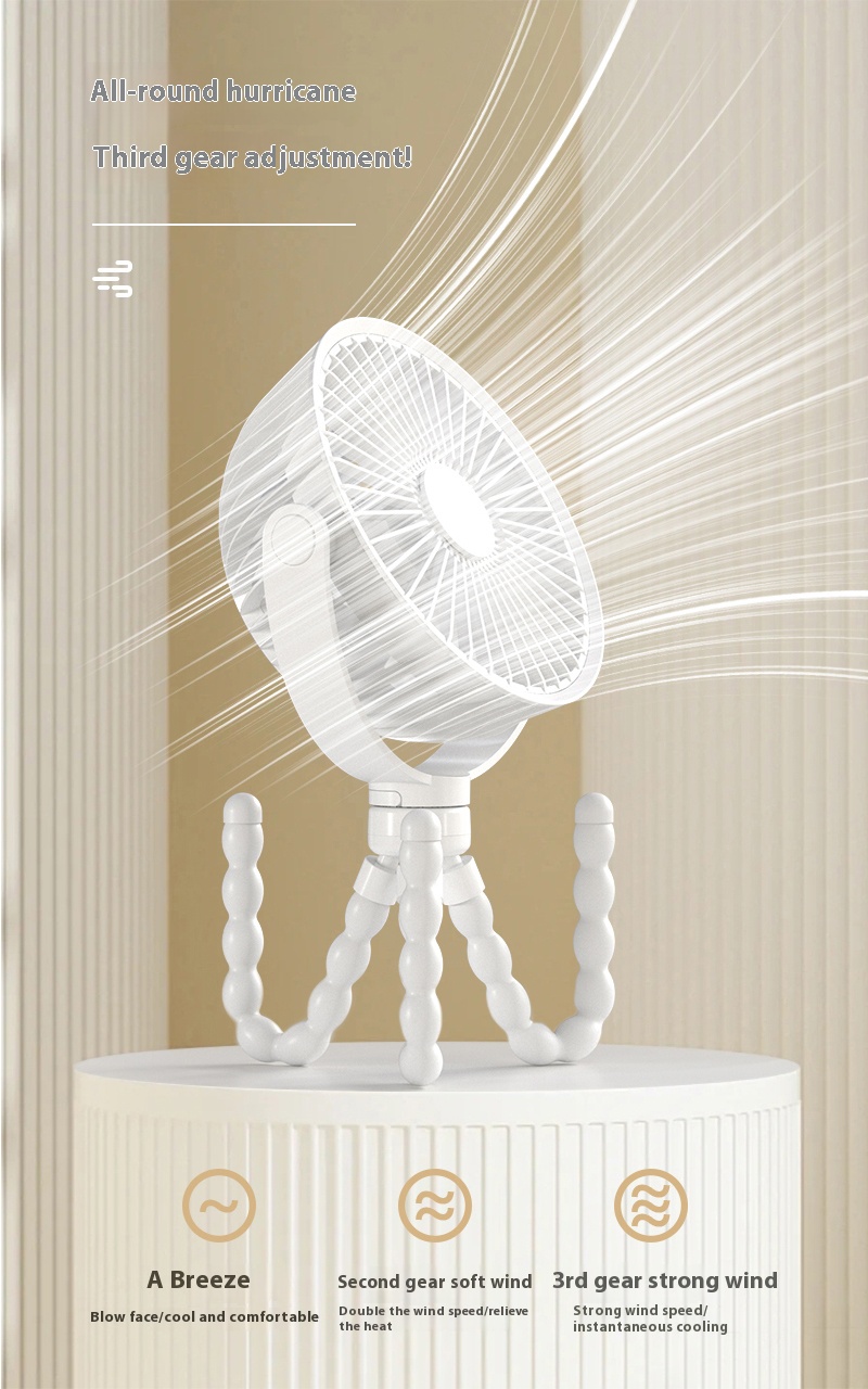 Wholesale Customize Battery Capacity Flexible Arms Stand Rechargeable Portable Octopus Cooling Fan