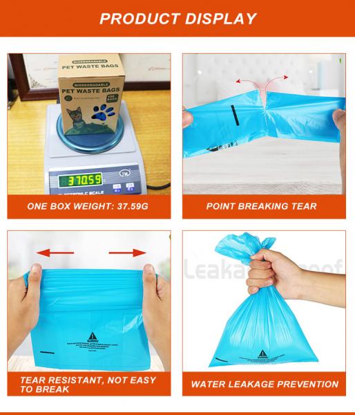 Pet Waste 23*33cm*15microns Biodegradable Dog Poop Bag 10 Rolls Pack