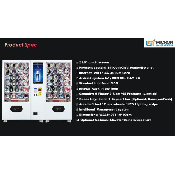 22 Inch Touch Screen Light Jewellery Vending Machine With Showroom