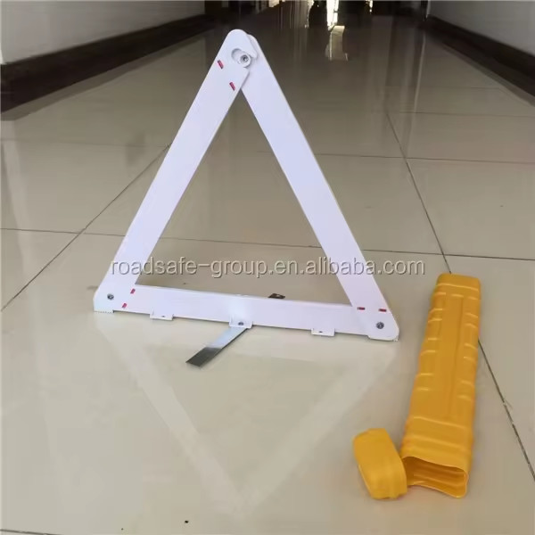 38.5cm In Length PP Red Foldable Warning Triangle Emergency Safety Triangles For Car