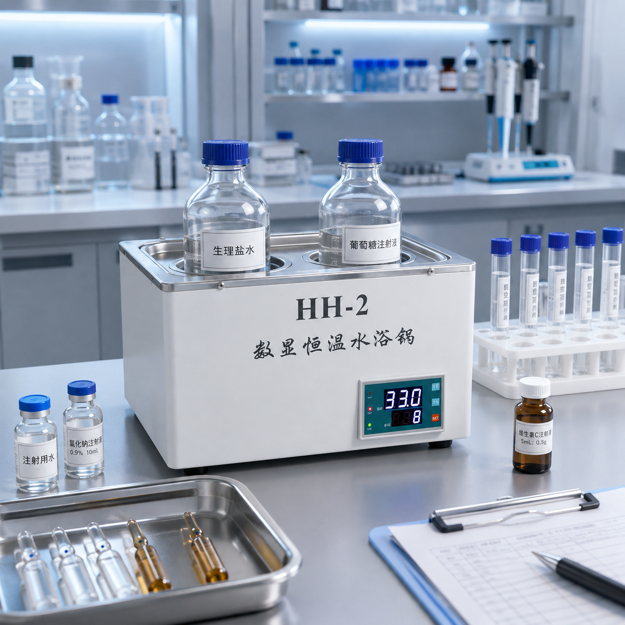 Cenlee Laboratory Sample Heating Precise PID Control Dual Well 100C 600W SUS304 Digital Constant Temperature Water Bath