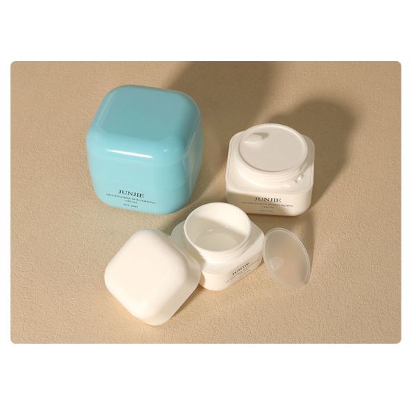 Square Double Layer PP Plastic Jar with Lid 50g 30g Empty Cosmetic Jars for Lotion Cream Scrub Eye Cream Lipstick