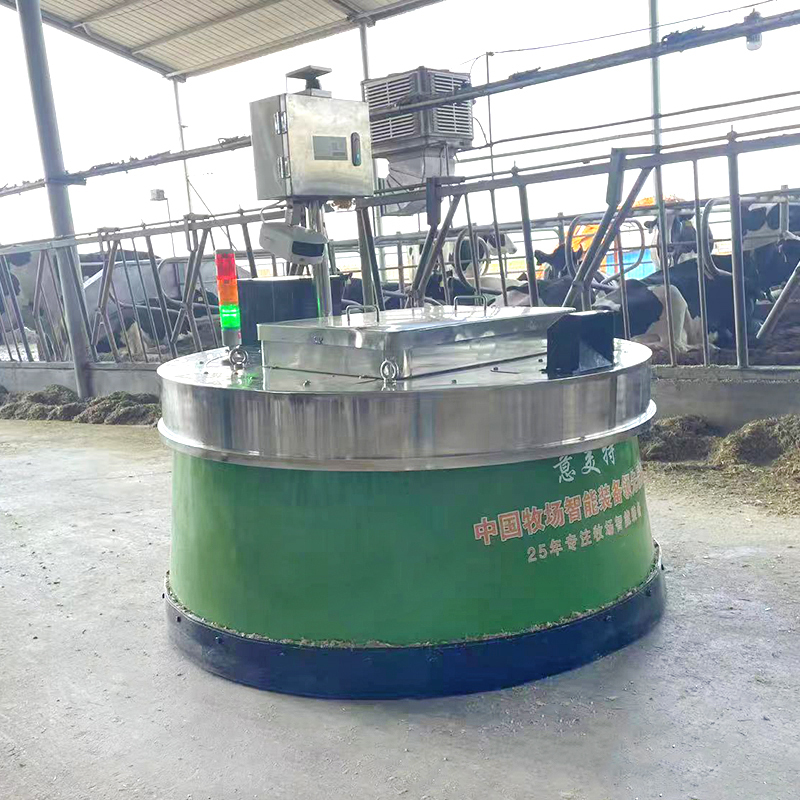 IMETEC Autonomous Feed Pusher Robot LiDAR Depth Camera Navigation Stainless Steel Farm Equipment