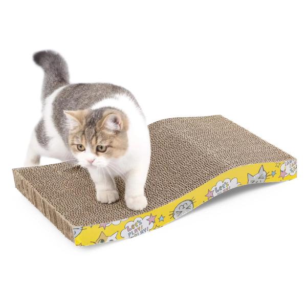 Cardboard Wave Cat Scratcher Durable Cat Scratching Pad Reversible