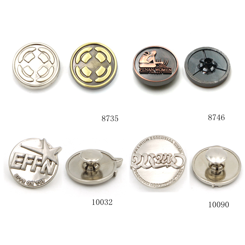 15mm Flat Circle Metal Rivet Studs with Deep Engraved Circular Logo, Decorative Leather Fasteners for Handbags & Dog Collars