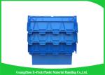 Customzized Plastic Moving Boxes Attached Lid Containers For Warehouse