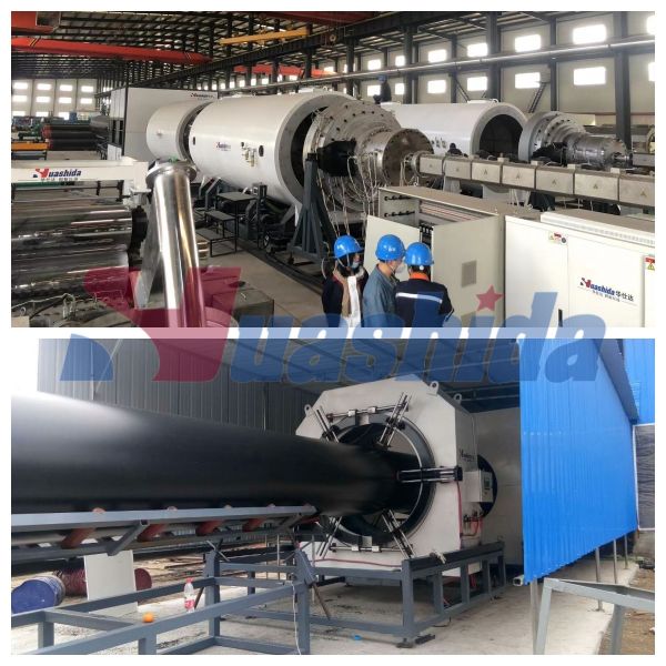 PU Foam Pre-Insulated Pipe Extrusion Line with HDPE Outer Jacket Featuring Vacuum Calibration Technology and Large Diameter Capability Up to 2200 mm
