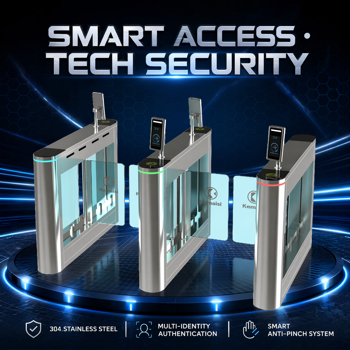 Entrance Access Control System For Visitor Swing Gate Turnstile