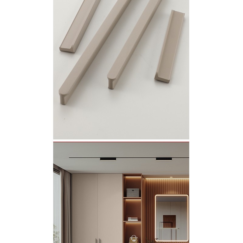 Modern T-shaped Handle White Black 17mm Aluminum Pull Knobs Adjustable Living Room Cabinet Wardrobe Drawer Dresser Pulls