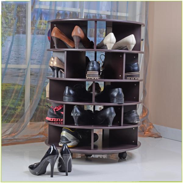 60cm Diameter Entryway Rotating Shoe Rack With Moving Wheels