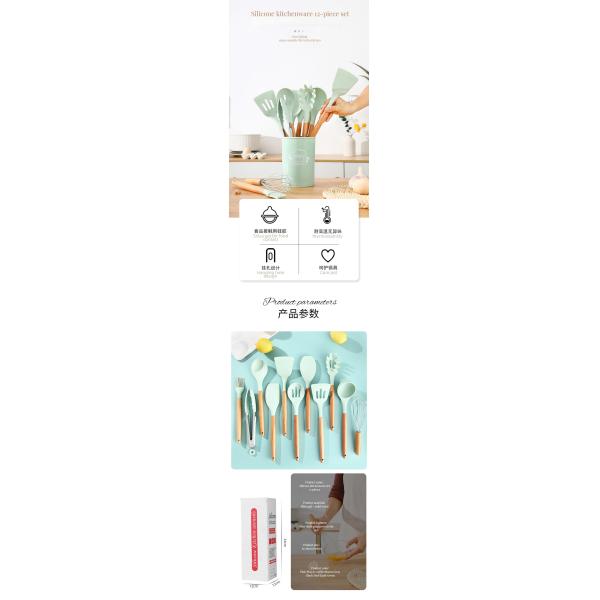 Customized Logo Acceptable 3000pcs Silicone Kitchen Tools Set for Professional Kitchen