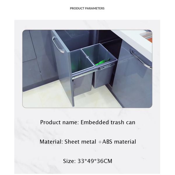 Hidden Built-in Cabinet Trash Can with Door Type Pull Out Household Sink Sorted Kitchen Cabinet Trash Can