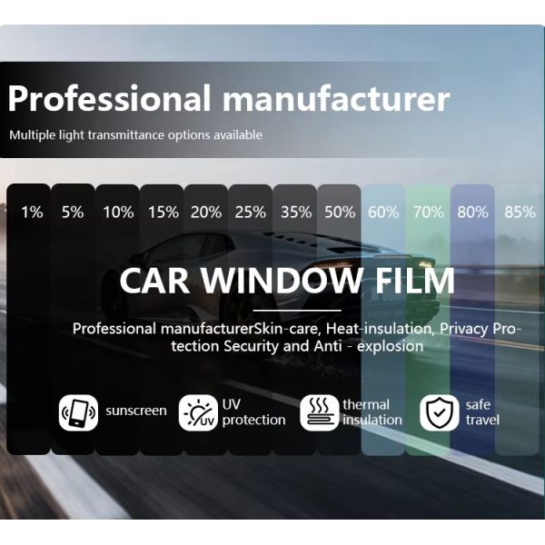 Metallic Privacy Protection Solar Anti Scratch Sun Control Sputtering Nano Ceramic Window Tints
