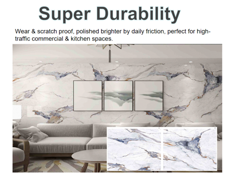 2.9m Factory Direct PVC Marble Sheets Scratch Resistant Wall Board