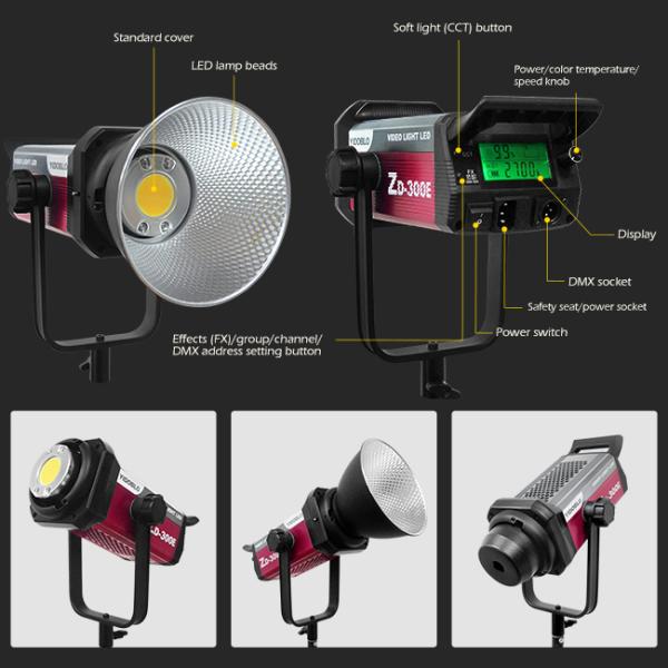 Large spotlight 300w fill light can be matched with a soft box, suitable for studio photography
