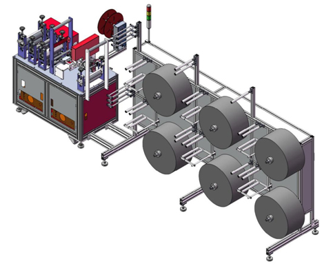 120pcs / Minuts KN95 Protective Face Mask Making Machine With One Ear Joint
