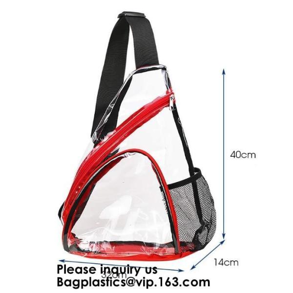 Clear Zipper Bag With Compression Packing Closure,Toiletry Bag With Pink Trim And Zipper Closing PVC zipper pouch bageas