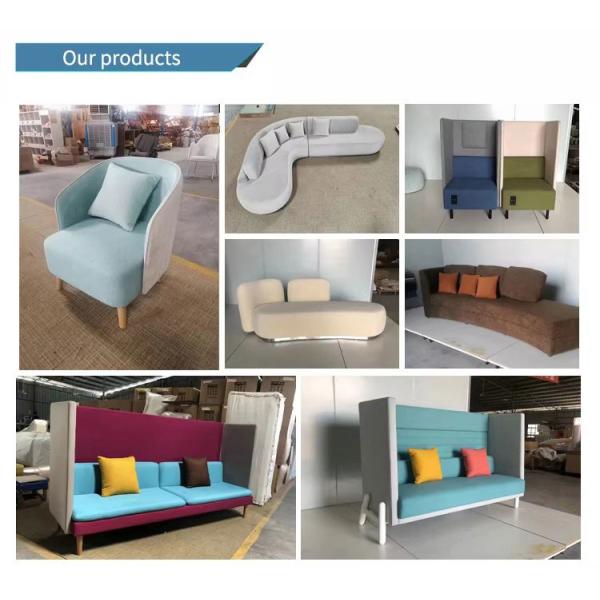 Fabric Office Sofa Couch 3 Seater Sofa Set with Customizable Size and Solid Wood Frame